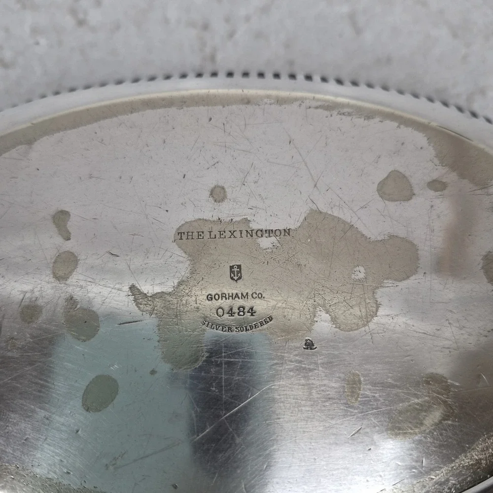 Vintage Gorham Co 0484 Silver Soldered The Lexington  Bread Basket Tray‎